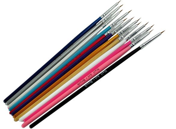 12pcs nail art brushes, MultiColor V1237-ZY-506-0542