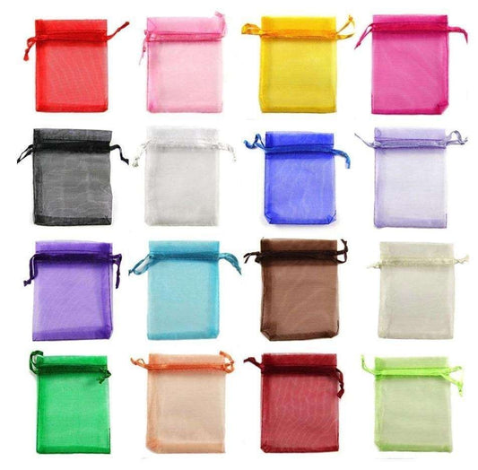100pcs Organza Bags, 9x7cm - Hand-Sewn Multicolor Gift Bags for Wedding Party Favors V1237-ZY-506-0543