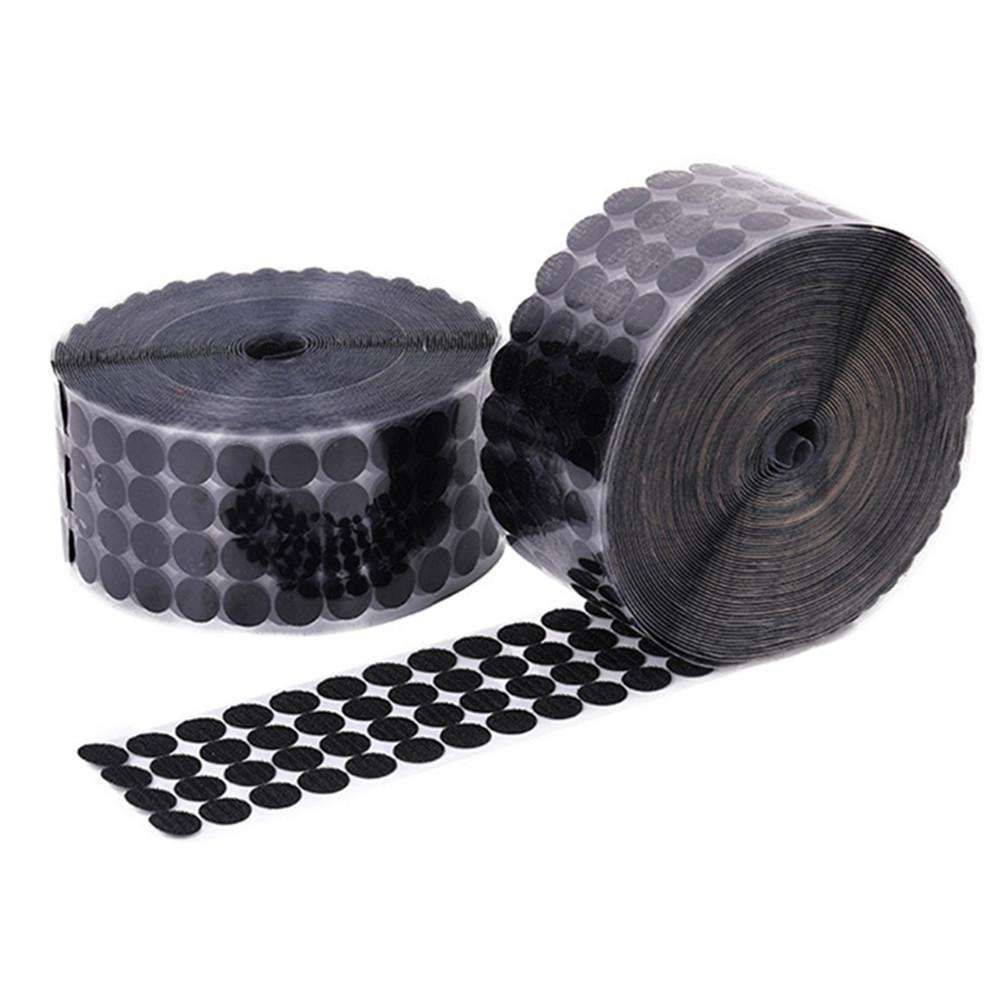 1500 pairs Round Self-Adhesive Velcro Black, 12mm V1237-ZY-506-0544