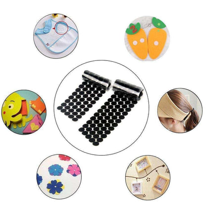 1500 pairs Round Self-Adhesive Velcro Black, 12mm V1237-ZY-506-0544