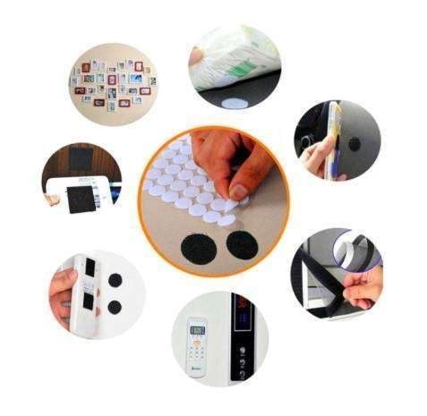 1500 pairs Round Self-Adhesive Velcro Black, 12mm V1237-ZY-506-0544