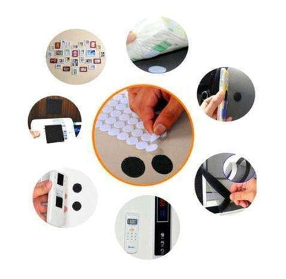1500 pairs Round Self-Adhesive Velcro Black, 12mm V1237-ZY-506-0544