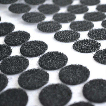 1500 pairs Round Self-Adhesive Velcro Black, 12mm V1237-ZY-506-0544
