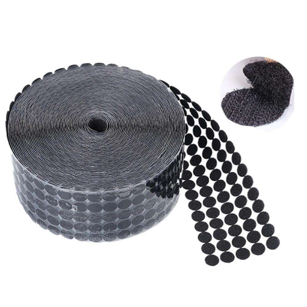 1500 pairs Round Self-Adhesive Velcro Black, 12mm V1237-ZY-506-0544