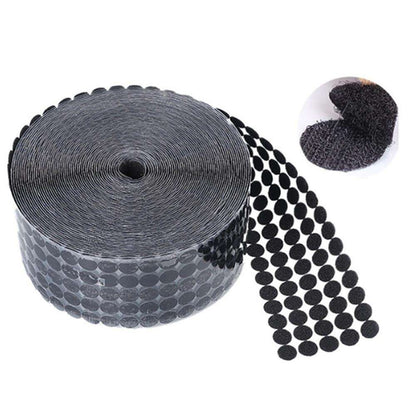 1500 pairs Round Self-Adhesive Velcro Black, 12mm V1237-ZY-506-0544