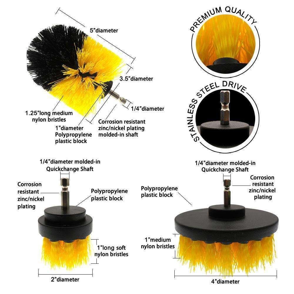 4-pack MultiColor Scrubbing Brushes for Drill and Screwdriver V1237-ZY-506-0545