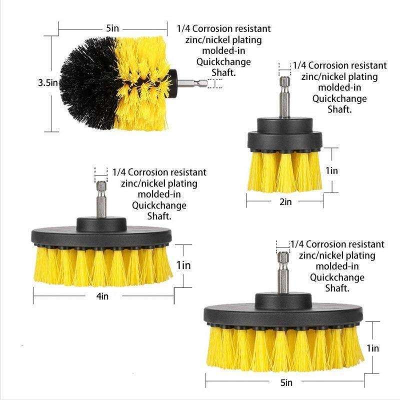 4-pack MultiColor Scrubbing Brushes for Drill and Screwdriver V1237-ZY-506-0545