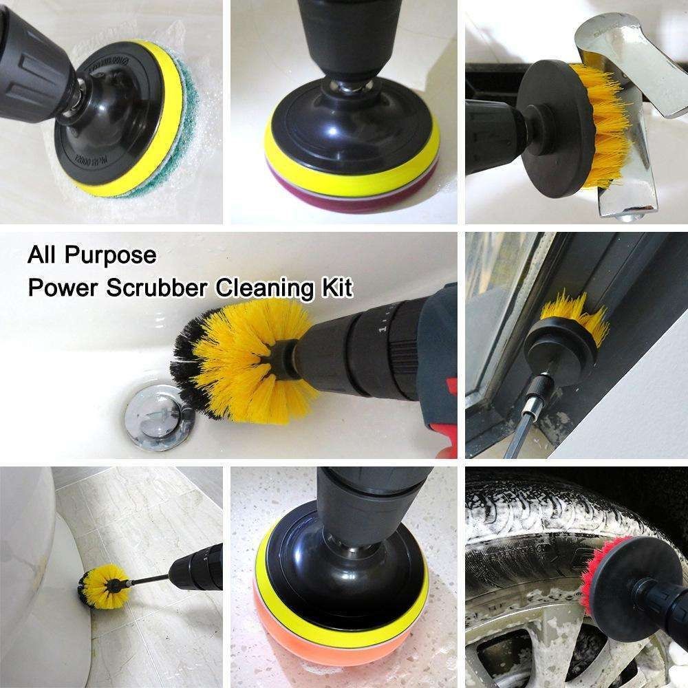 4-pack MultiColor Scrubbing Brushes for Drill and Screwdriver V1237-ZY-506-0545