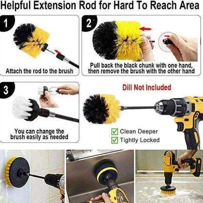 4-pack MultiColor Scrubbing Brushes for Drill and Screwdriver V1237-ZY-506-0545