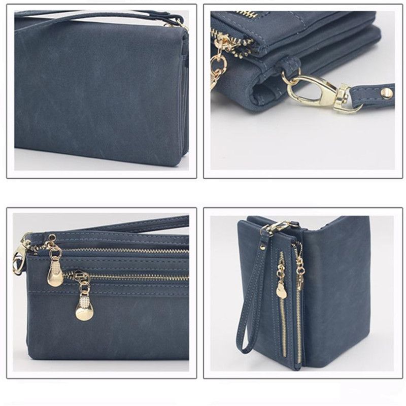 Stylish black wallet with gold zipper, Black V1237-ZY-506-0555