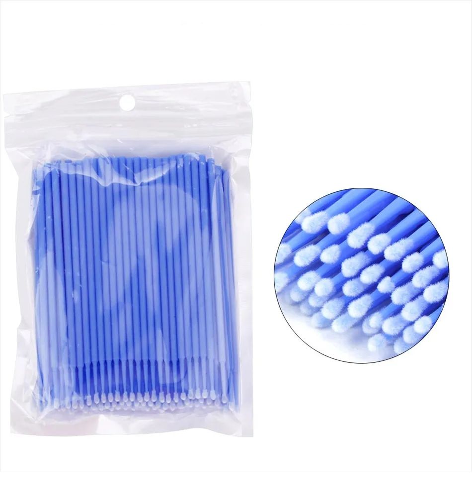 100pcs Micro Cotton Swabs, Blue V1237-ZY-506-0582
