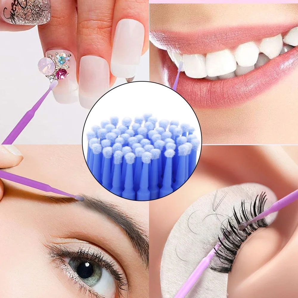 100pcs Micro Cotton Swabs, Blue V1237-ZY-506-0582