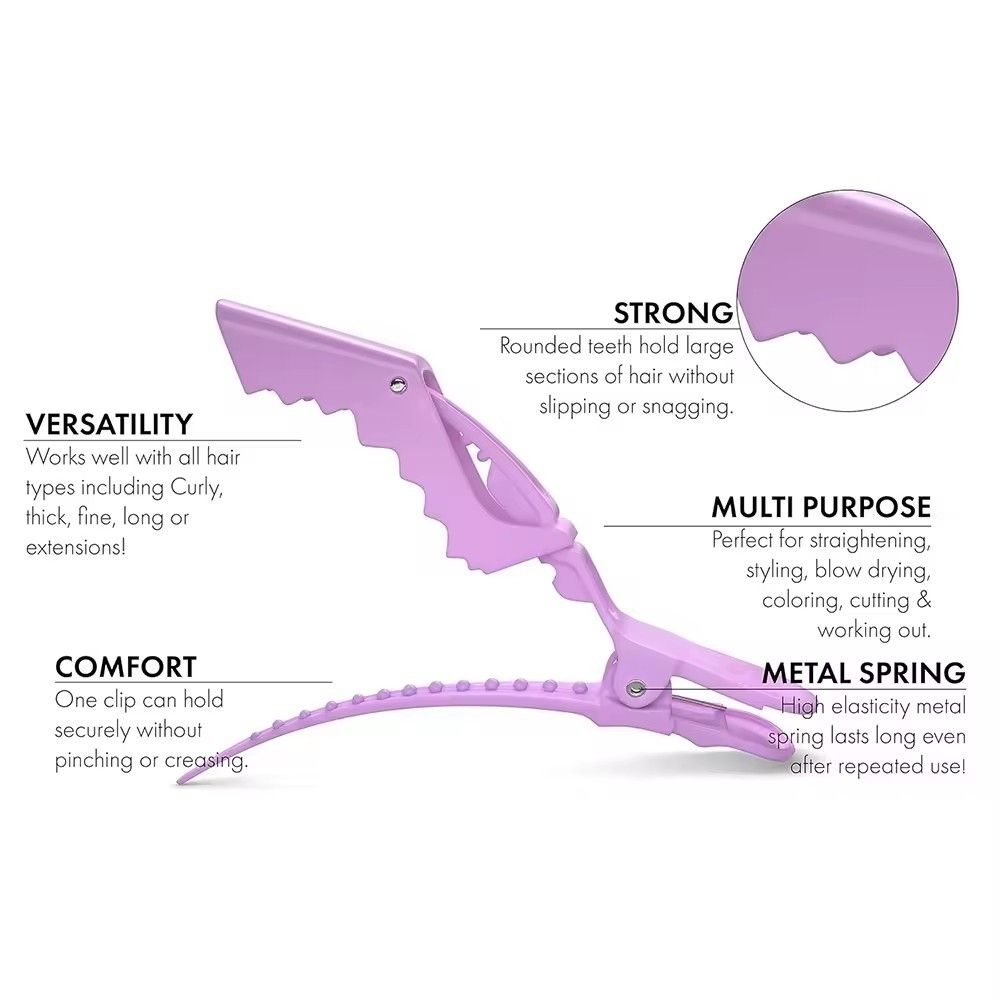 6pcs Hair Clips Crocodile Clip Hairdressing Clips, for Salon Styling V1237-ZY-506-0584