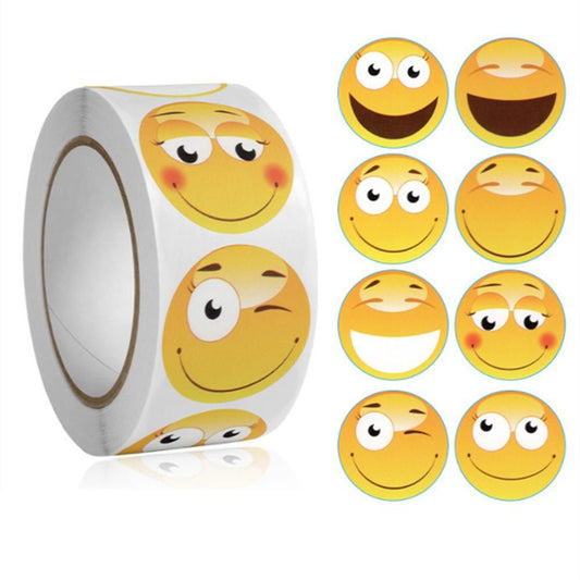 500pcs MultiColor Smiley Emoji Stickers, Cartoon Design V1237-ZY-506-0586
