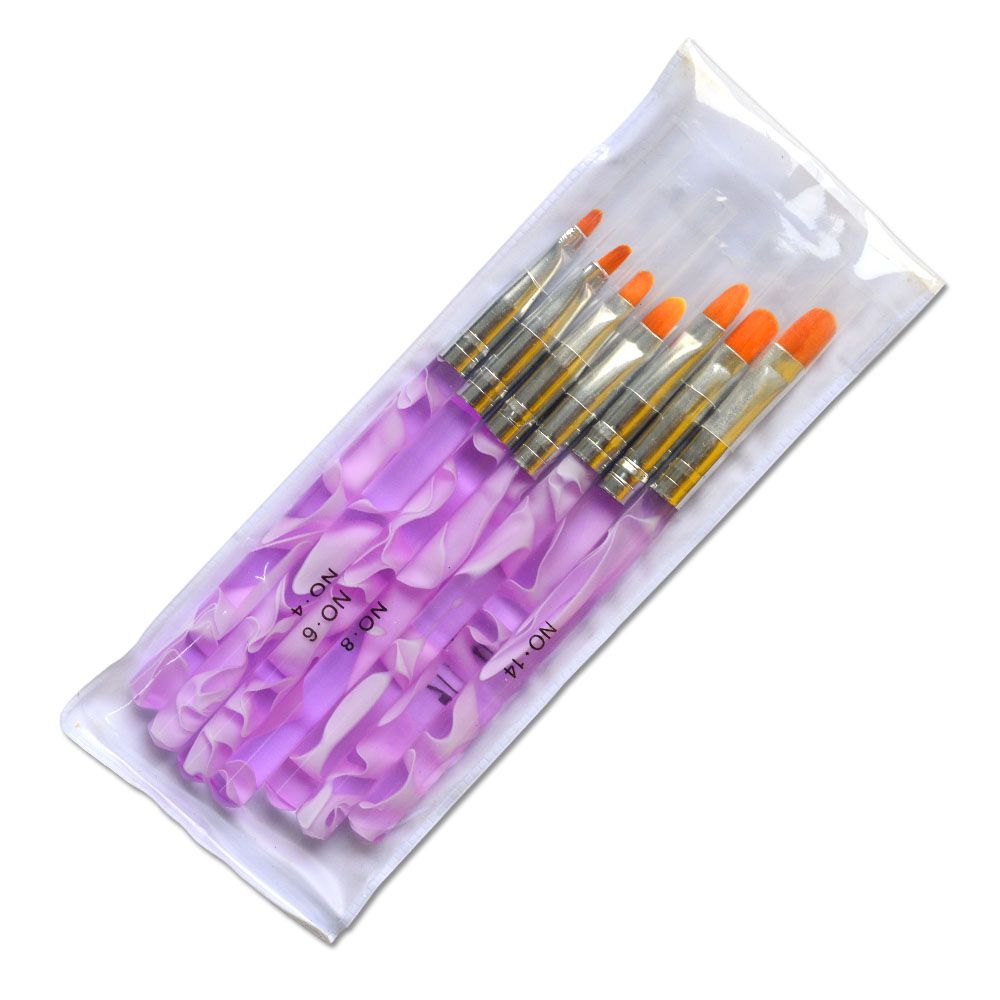 7pcs Acrylic Nail Brushes UV, Pink V1237-ZY-506-0587