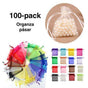 100pcs Pink Organza Bags, 9 x 7cm Hand-sewn V1237-ZY-506-0602