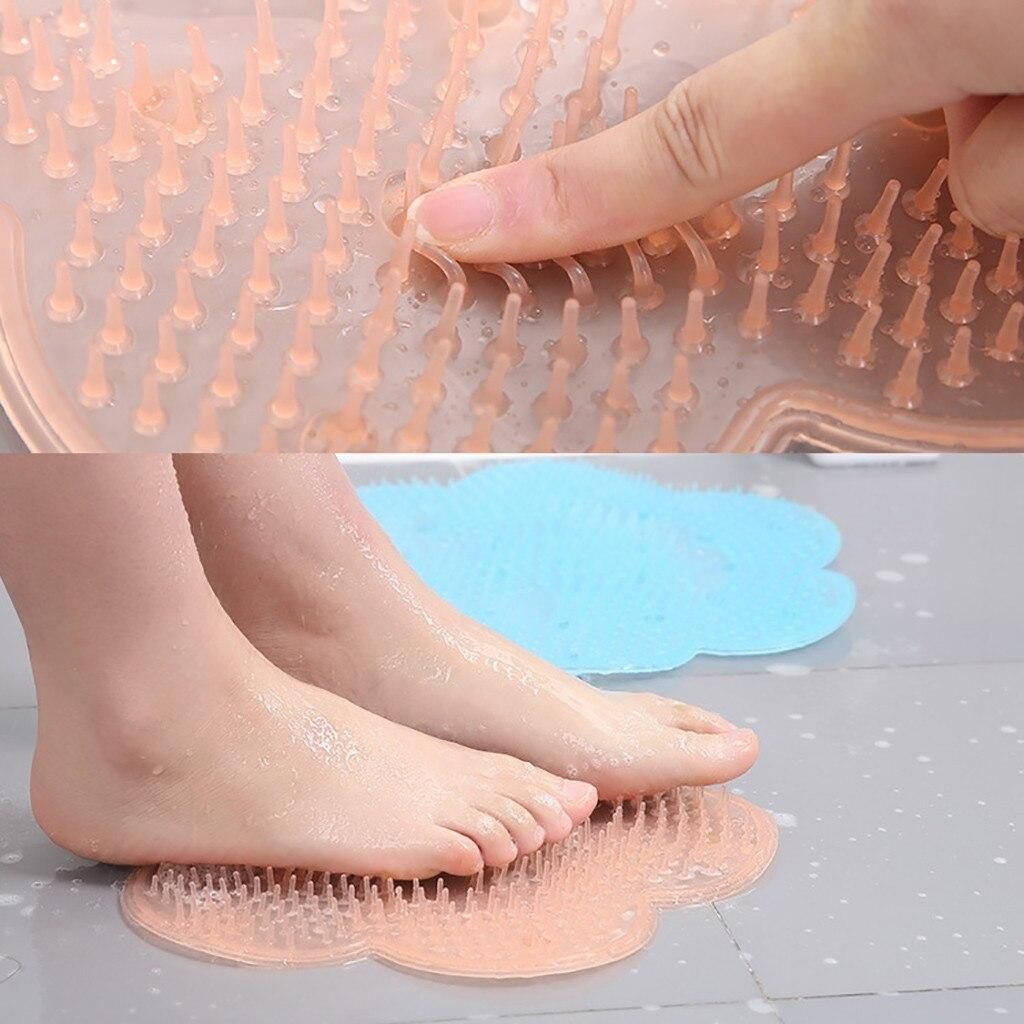 Pink Non-Slip Silicone Foot Massage Pad with Suction for Bathroom V1237-ZY-506-0640