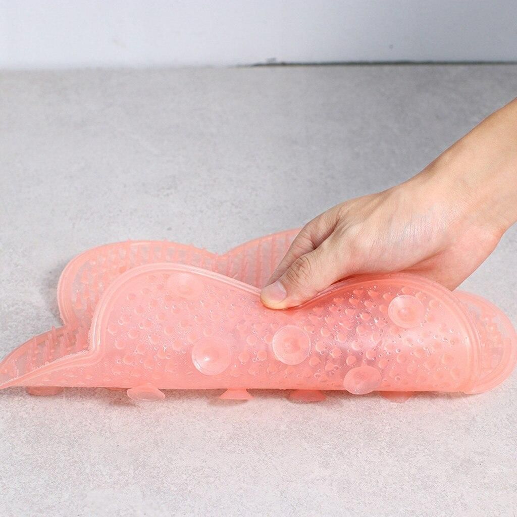 Pink Non-Slip Silicone Foot Massage Pad with Suction for Bathroom V1237-ZY-506-0640