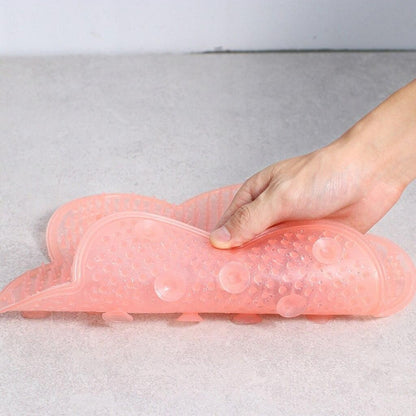 Pink Non-Slip Silicone Foot Massage Pad with Suction for Bathroom V1237-ZY-506-0640