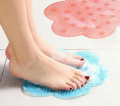 Pink Non-Slip Silicone Foot Massage Pad with Suction for Bathroom V1237-ZY-506-0640