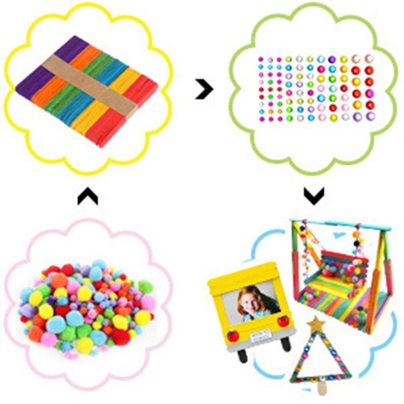 Colorful Mega Craft Kit with Pipe Cleaners, Moving Eyes, Balls, MultiColor V1237-ZY-506-0642