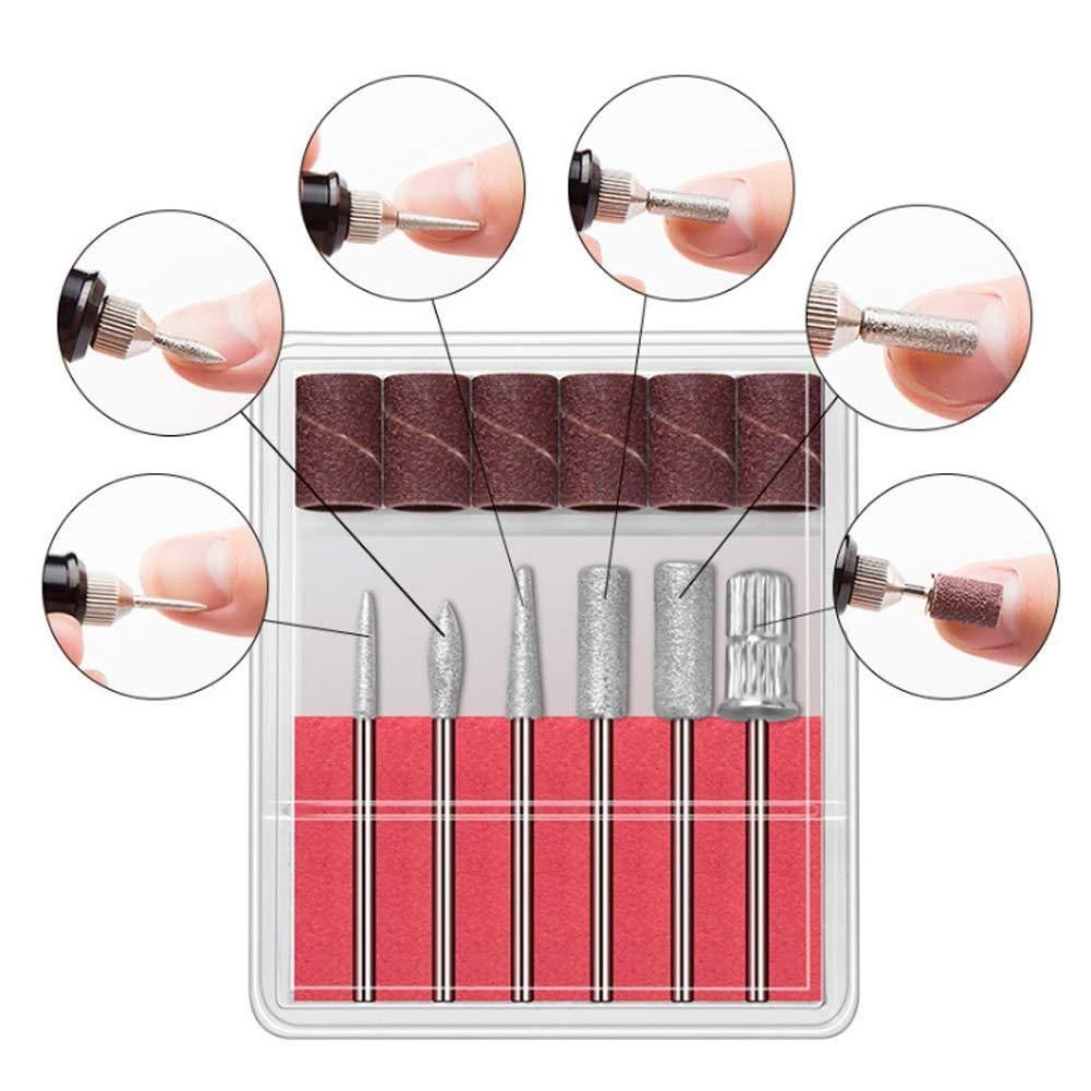 6pc drill bits for electric file sanding bands, silver V1237-ZY-506-0644