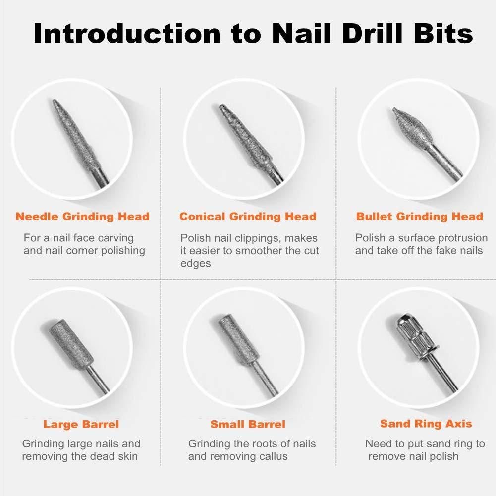 6pc drill bits for electric file sanding bands, silver V1237-ZY-506-0644