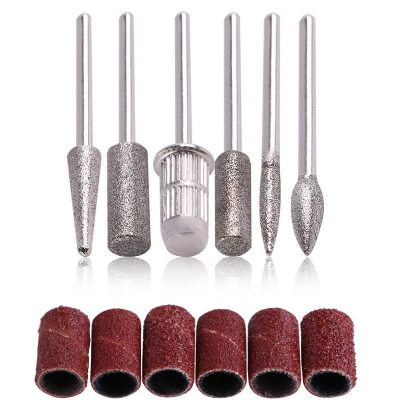 6pc drill bits for electric file sanding bands, silver V1237-ZY-506-0644