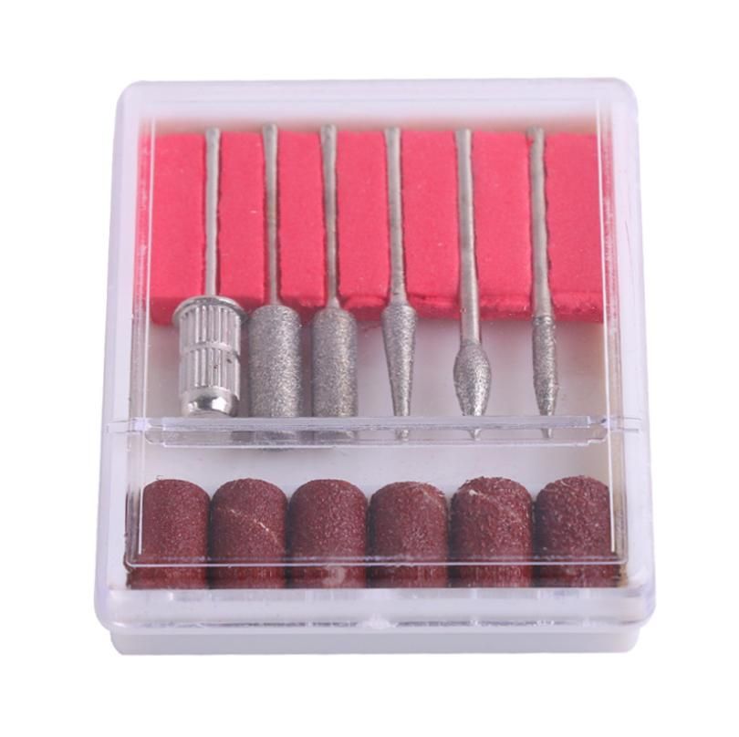 6pc drill bits for electric file sanding bands, silver V1237-ZY-506-0644
