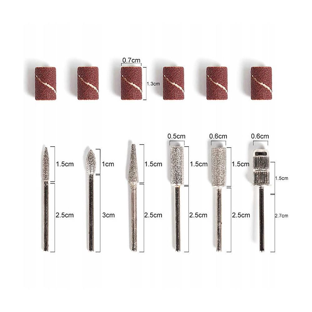 6pc drill bits for electric file sanding bands, silver V1237-ZY-506-0644