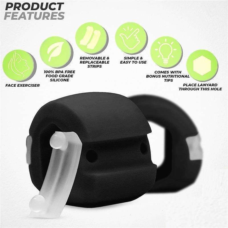 Jawline Exerciser Jaw Trainer for Defined Jaw Muscles, Black V1237-ZY-506-0645