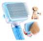 Self-cleaning pet brush, blue, for cats and dogs V1237-ZY-506-0665