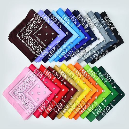 10 pcs Paisley Bandana Scarves, 54x54cm, Warm Colors V1237-ZY-506-0686