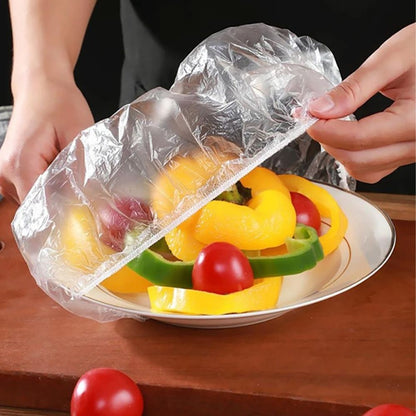 100-pack Elastic Food Covers, Transparent V1237-ZY-506-0689