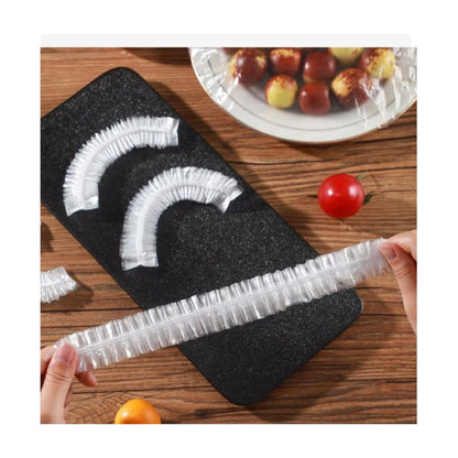 100-pack Elastic Food Covers, Transparent V1237-ZY-506-0689
