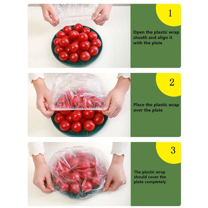 100-pack Elastic Food Covers, Transparent V1237-ZY-506-0689