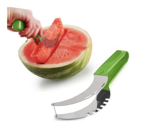 Stainless steel melon cutter watermelon slicer, silver V1237-ZY-506-0696