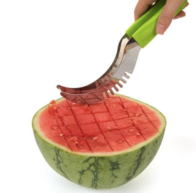Stainless steel melon cutter watermelon slicer, silver V1237-ZY-506-0696