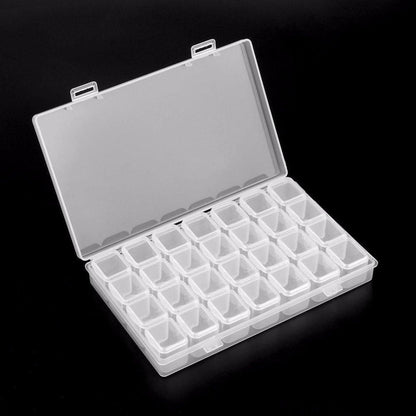 28-Slots Clear Diamond Painting Storage Box, Compatible with DIY Craft Organizers V1237-ZY-506-0697