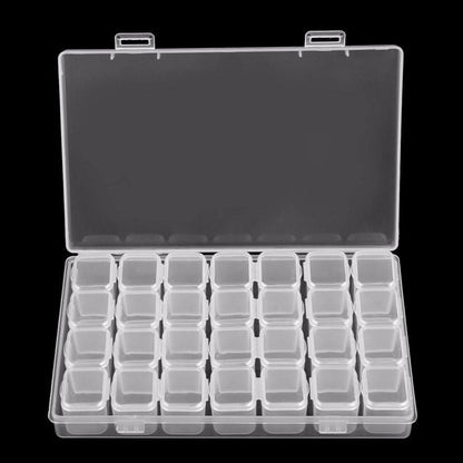 28-Slots Clear Diamond Painting Storage Box, Compatible with DIY Craft Organizers V1237-ZY-506-0697