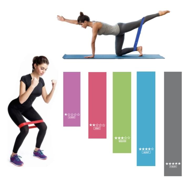 5-pack Resistance Bands for Exercise Yoga Rehab, MultiColor V1237-ZY-506-0709
