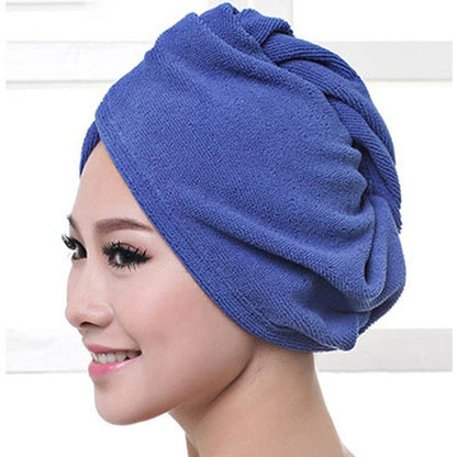 Microfiber hair towel turban dark blue V1237-ZY-506-0717
