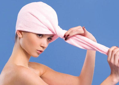Microfiber hair turban towel, light blue V1237-ZY-506-0718