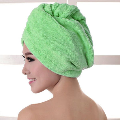Microfiber hair turban towel, Green V1237-ZY-506-0720