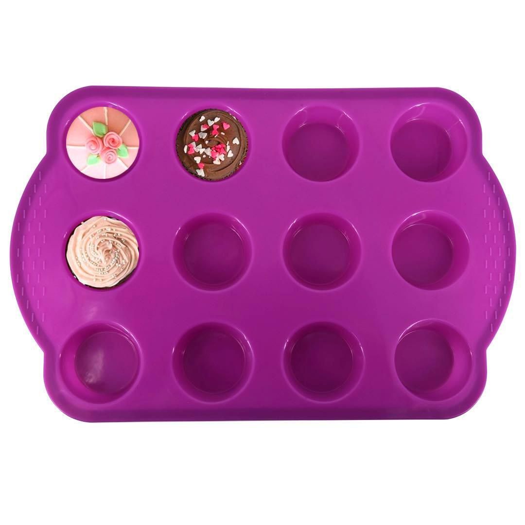 Mini Muffin Tray, Purple, Baking Tin for Muffins V1237-ZY-506-0721