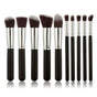 10pcs Professional Makeup Brushes Set, Silver Black V1237-ZY-506-0723