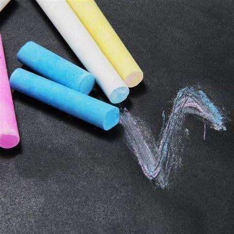 Reusable Self-Adhesive Chalk Poster with Crayons, Black V1237-ZY-506-0733