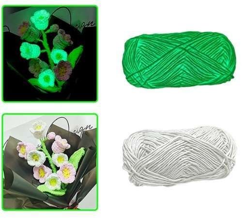 Luminous yarn for knitting and crocheting, White V1237-ZY-506-0735