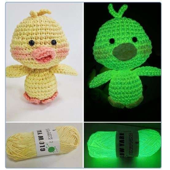 Luminous yarn for knitting and crocheting, White V1237-ZY-506-0735