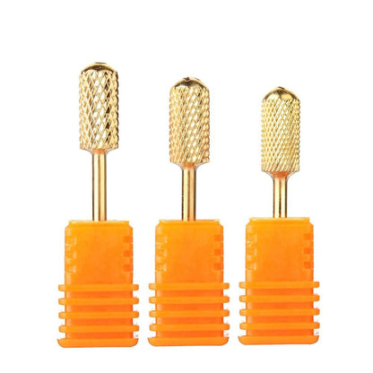Electric file bits, 3 sizes, rounded fin grit gold drill bits V1237-ZY-506-0744